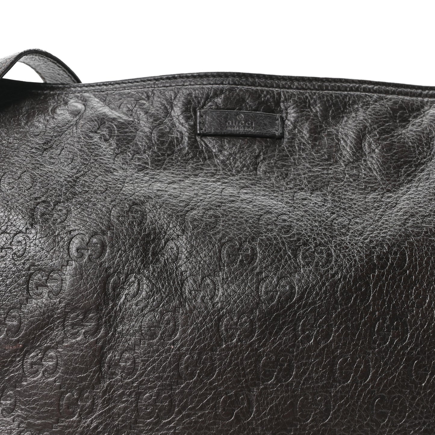 Guccissima Medium Flat Messenger Bag Dark Brown