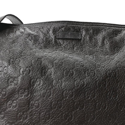 Gucci Guccissima Medium Flat Messenger Bag Dark Brown 7 of 9