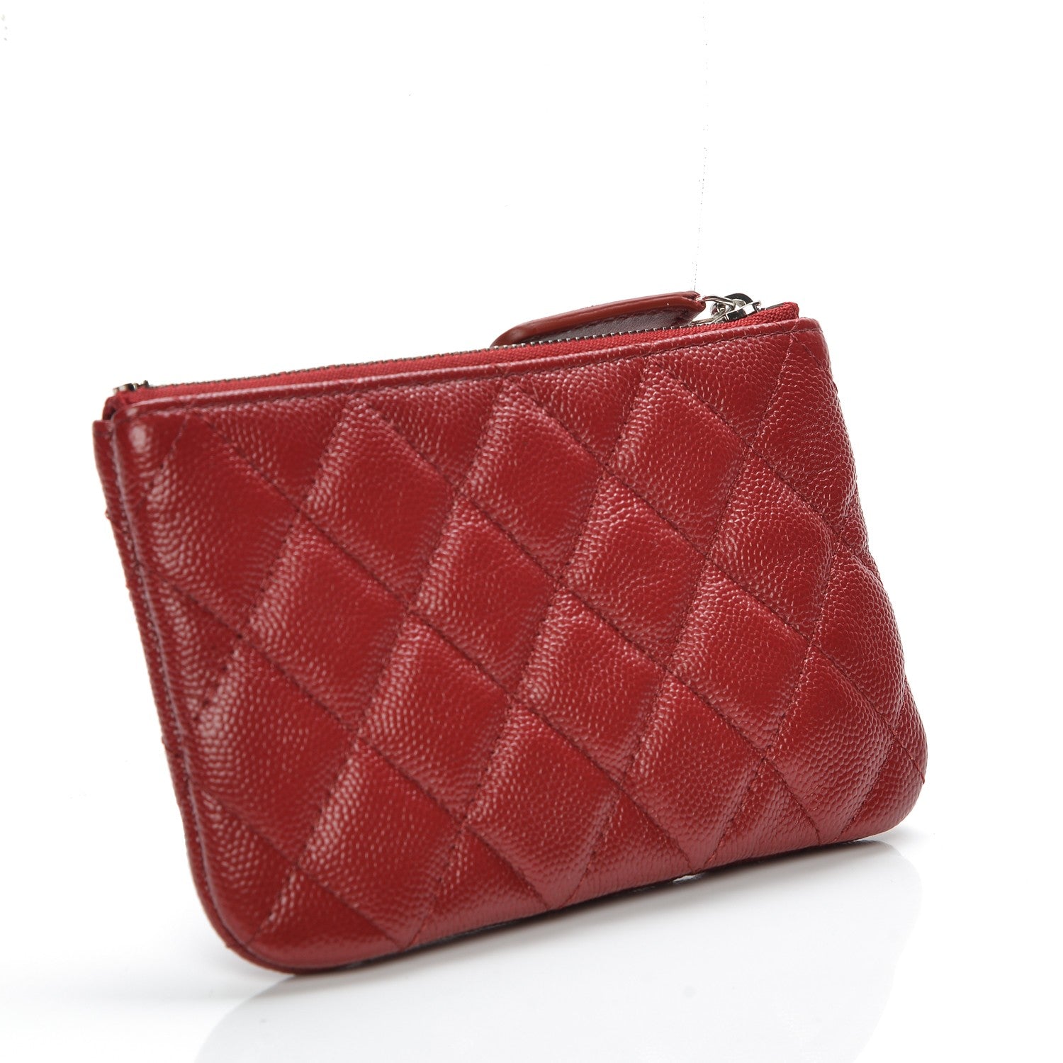 Chanel Caviar Quilted Small Cosmetic Case Dark Red 3 of 7