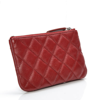 Chanel Caviar Quilted Small Cosmetic Case Dark Red 3 of 7