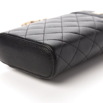 Chanel Caviar Quilted Phone Holder With Chain Black 7 of 12