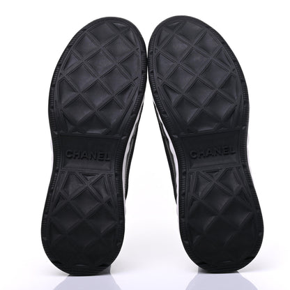 Chanel Fabric Calfskin Suede CC Sneakers 37.5 Black 5 of 9