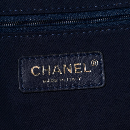 Chanel Canvas Large Shopping Tote Dark Blue 6 of 10
