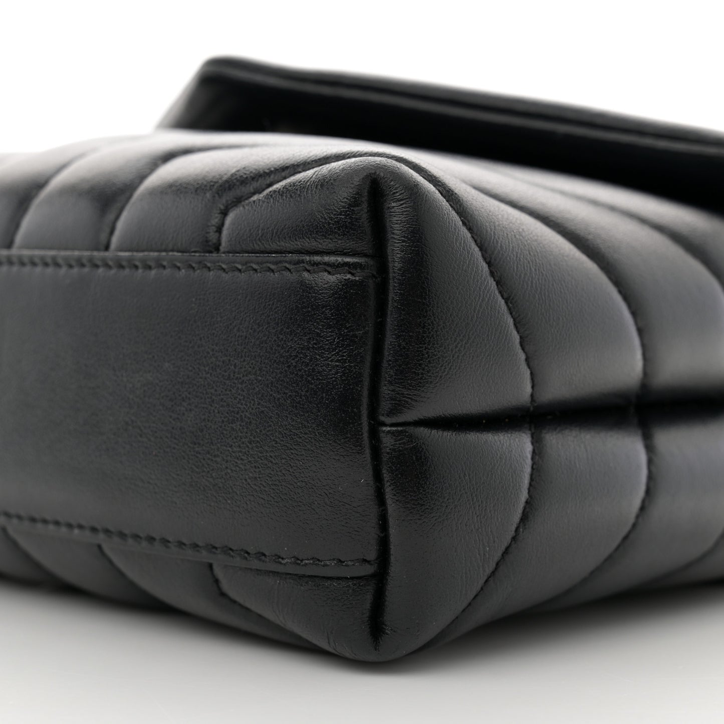 Calfskin Y Quilted Monogram Toy Loulou Crossbody Bag Black