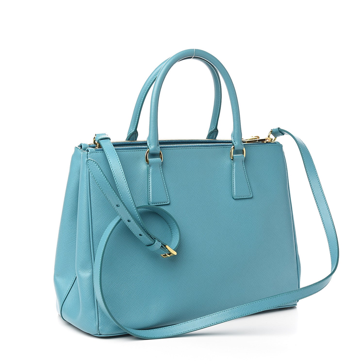 Prada Saffiano Medium Galleria Double Zip Tote Turchese 2 of 9
