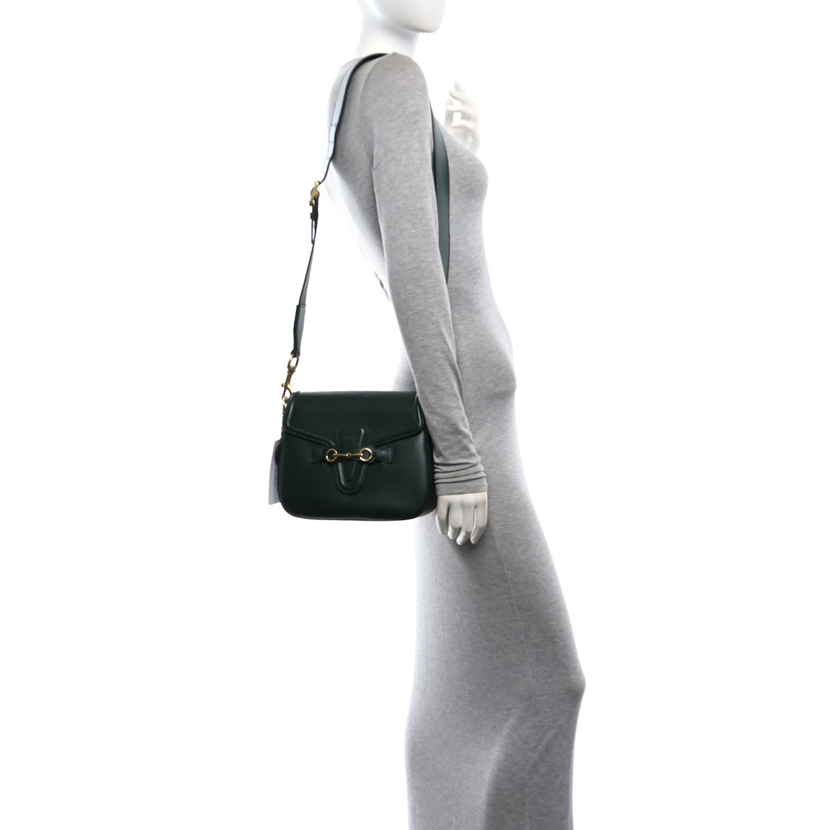 Gucci Calfskin Medium Lady Web Shoulder Bag Green 2 of 10