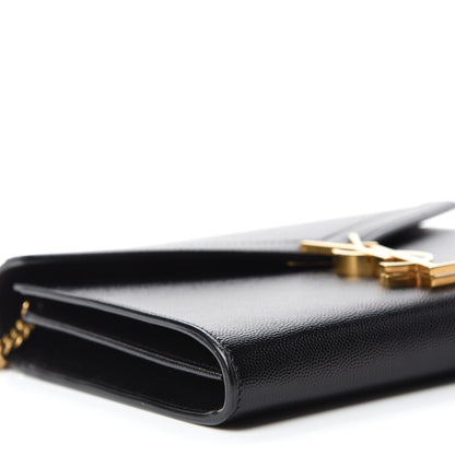 Saint Laurent Grain De Poudre Monogram Cassandra Chain Wallet Black Rouge Legion 6 of 11