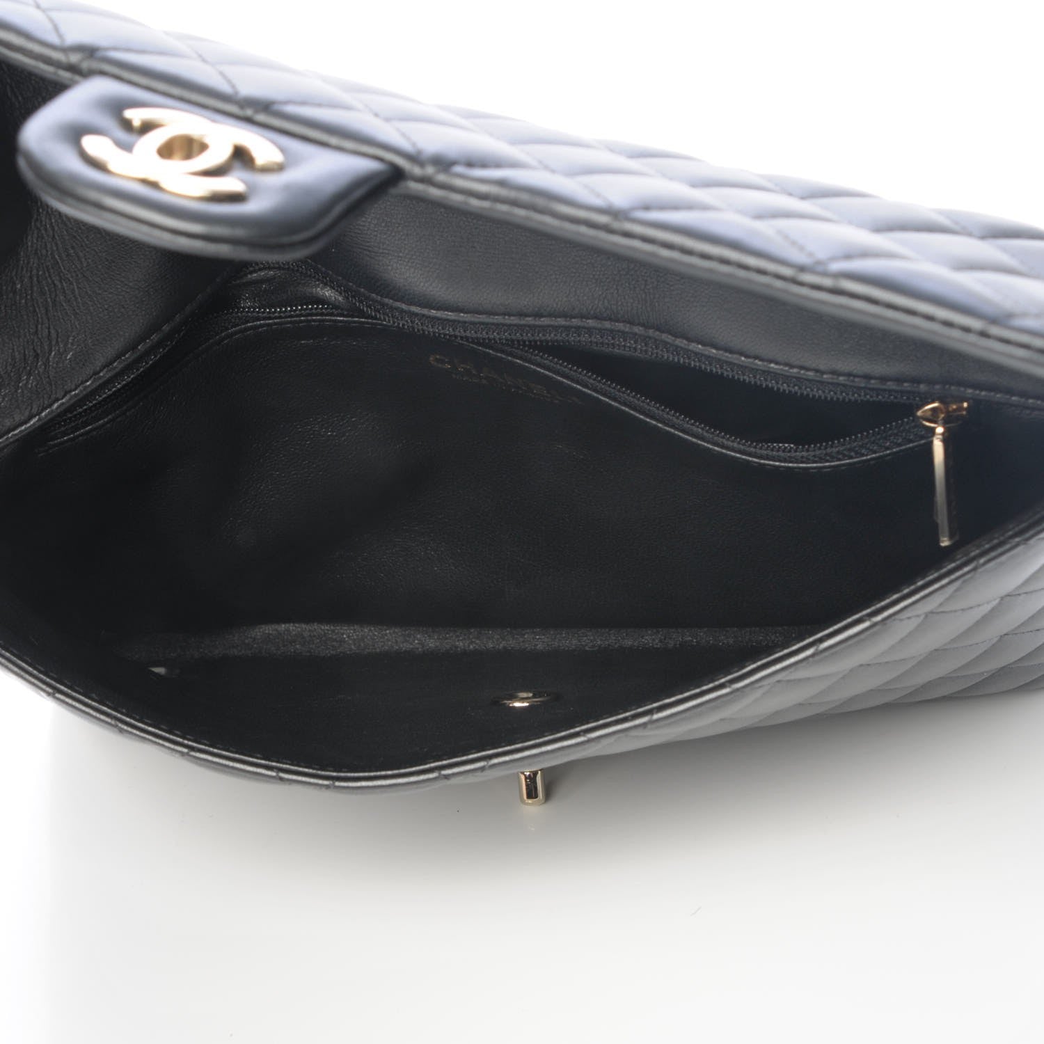 Chanel Lambskin Quilted Flap Clutch Black 5 of 8