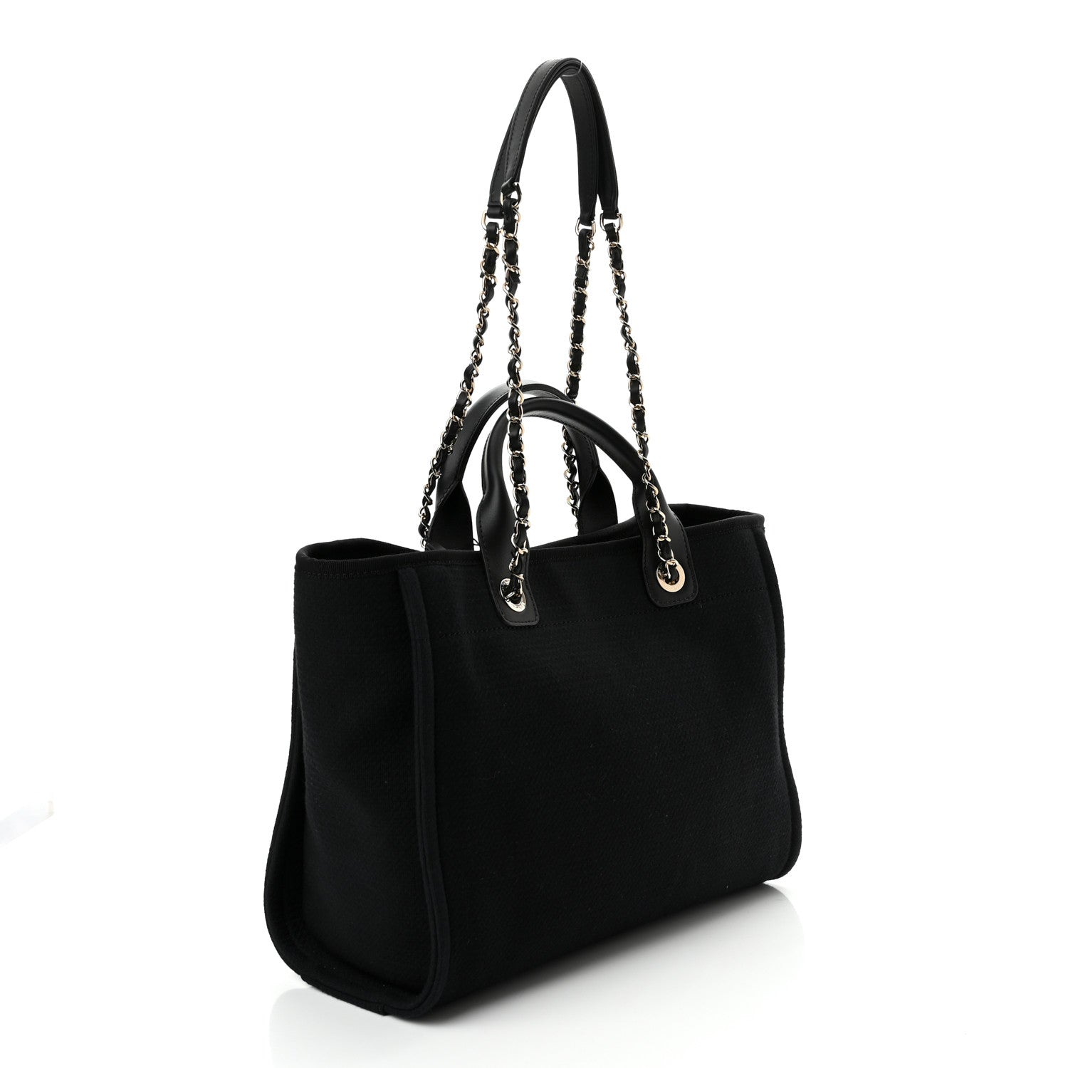 Chanel Mixed Fibers Small Deauville Tote Black 4 of 12