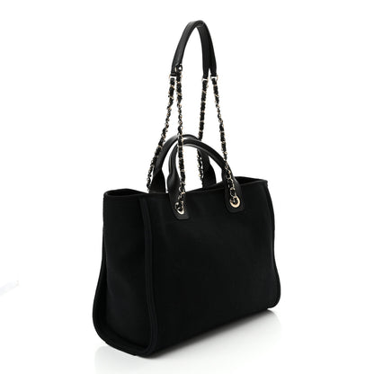 Chanel Mixed Fibers Small Deauville Tote Black 4 of 12