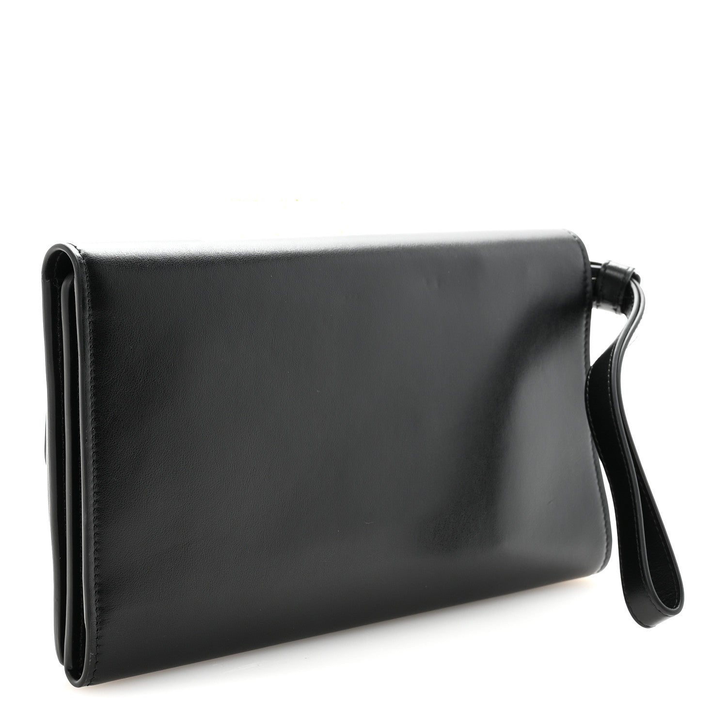 Versace Calfskin Trifold Document Case Clutch Black 3 of 7