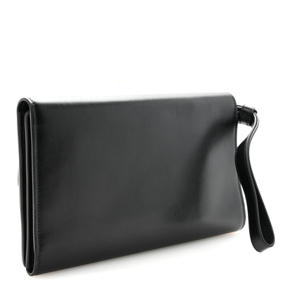 Versace Calfskin Trifold Document Case Clutch Black 3 of 7