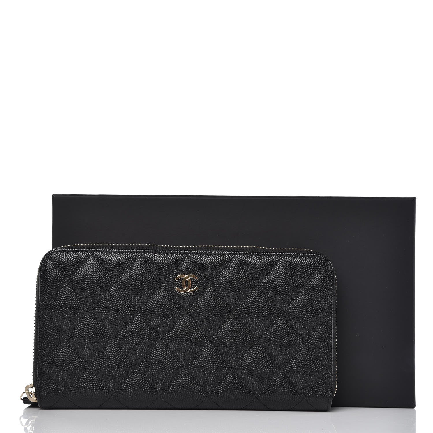 Chanel Caviar Quilted Large Gusset Zip Around Wallet Black 9 of 9