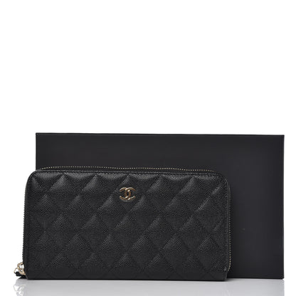 Chanel Caviar Quilted Large Gusset Zip Around Wallet Black 9 of 9