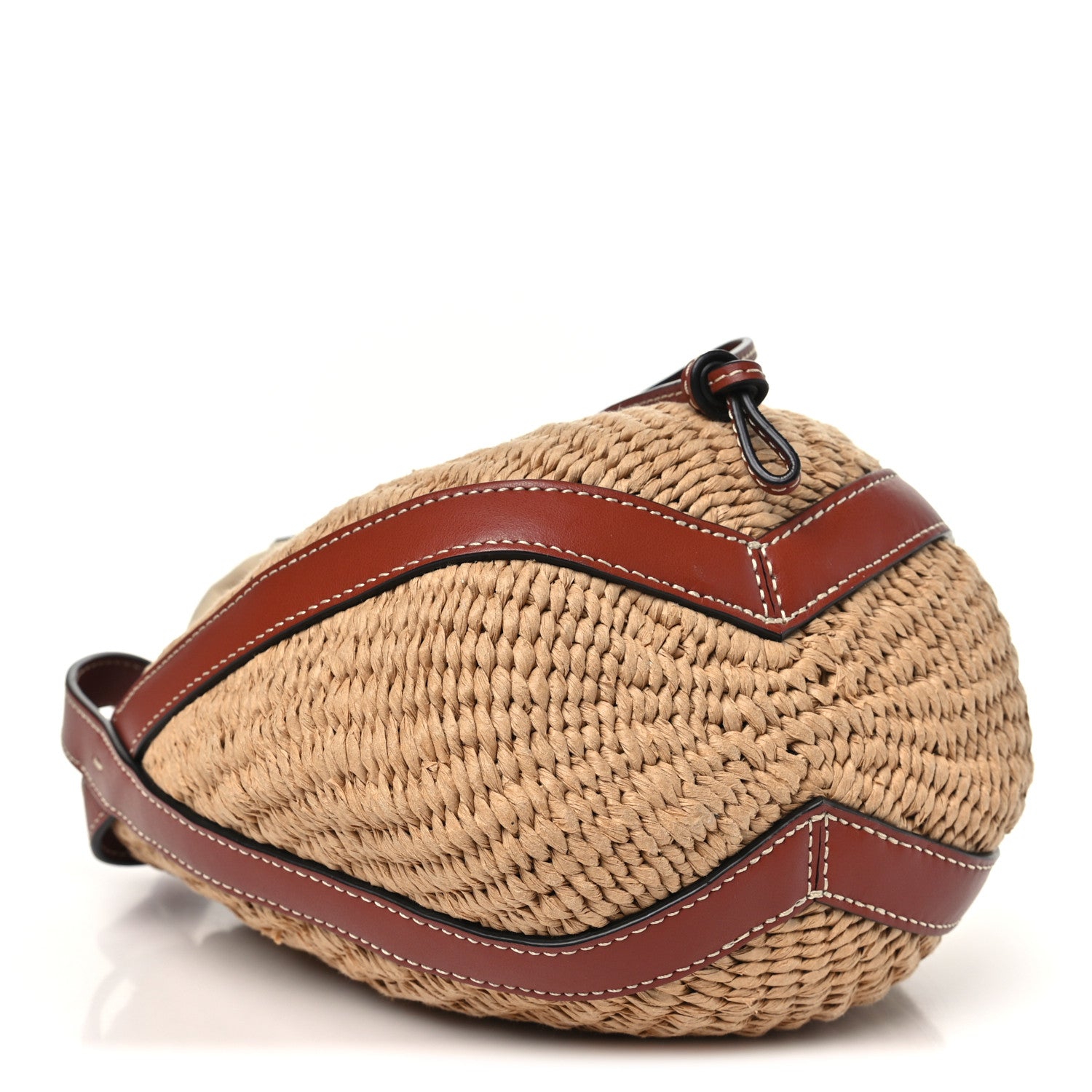 Chloe X MIFUKO Raffia Calfskin Basket Shoulder Bag Brown 4 of 10