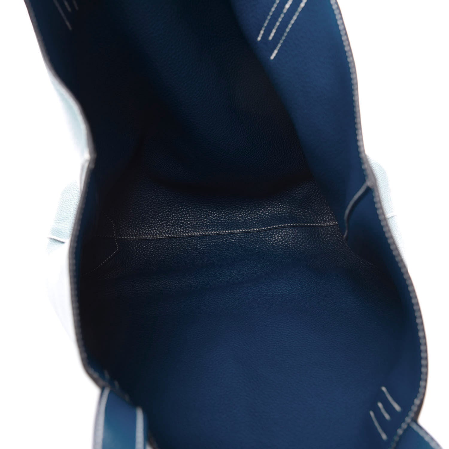 Hermes Taurillon Clemence Double Sens 36 Reversible Tote Ciel Bleu Saphir 5 of 15