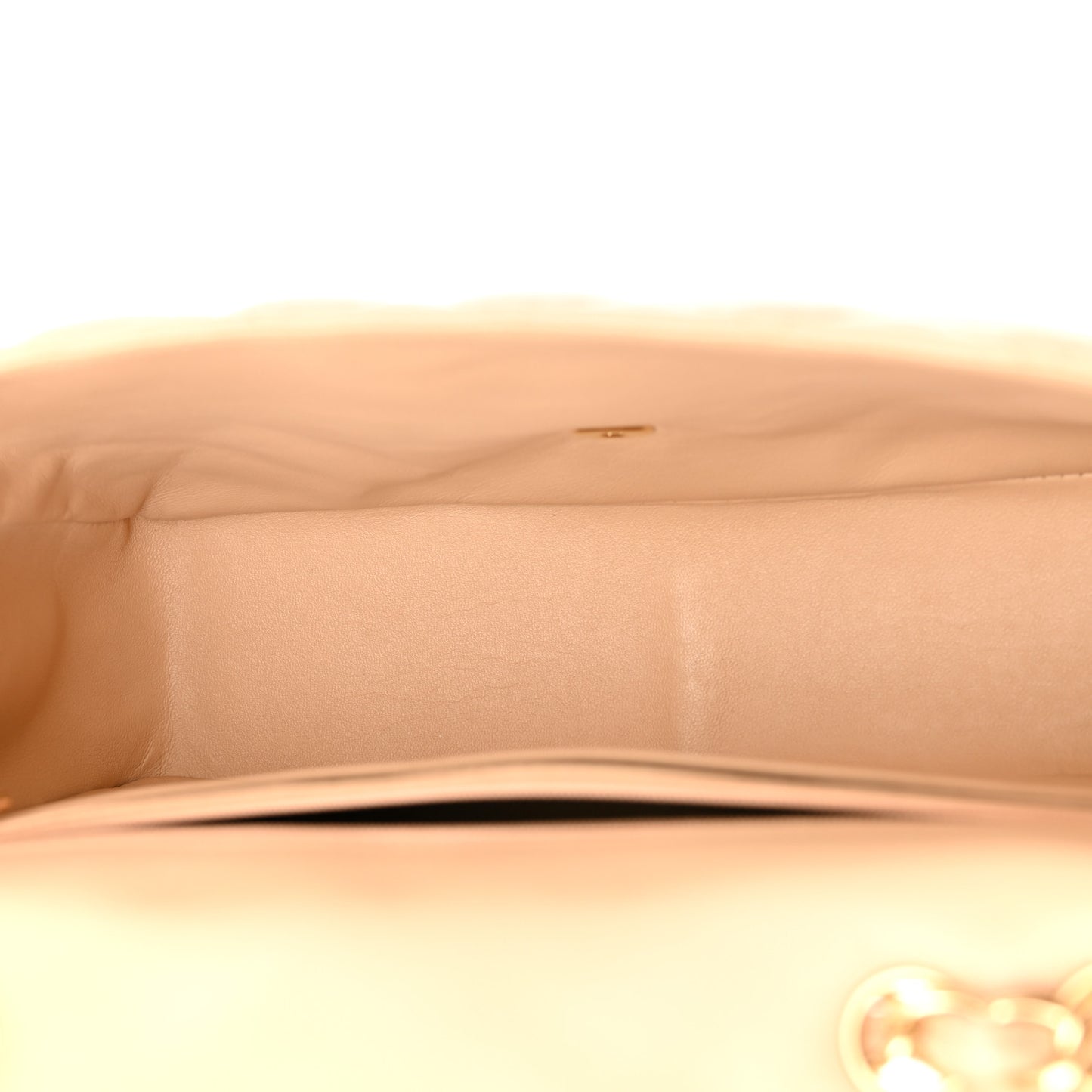 Lambskin Quilted Jumbo Single Flap Beige Clair