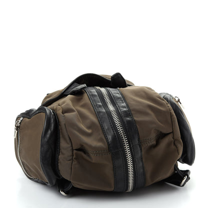 Alexander Wang Lambskin Nylon Marti Backpack Military Green Nickel Hardware 3 of 7