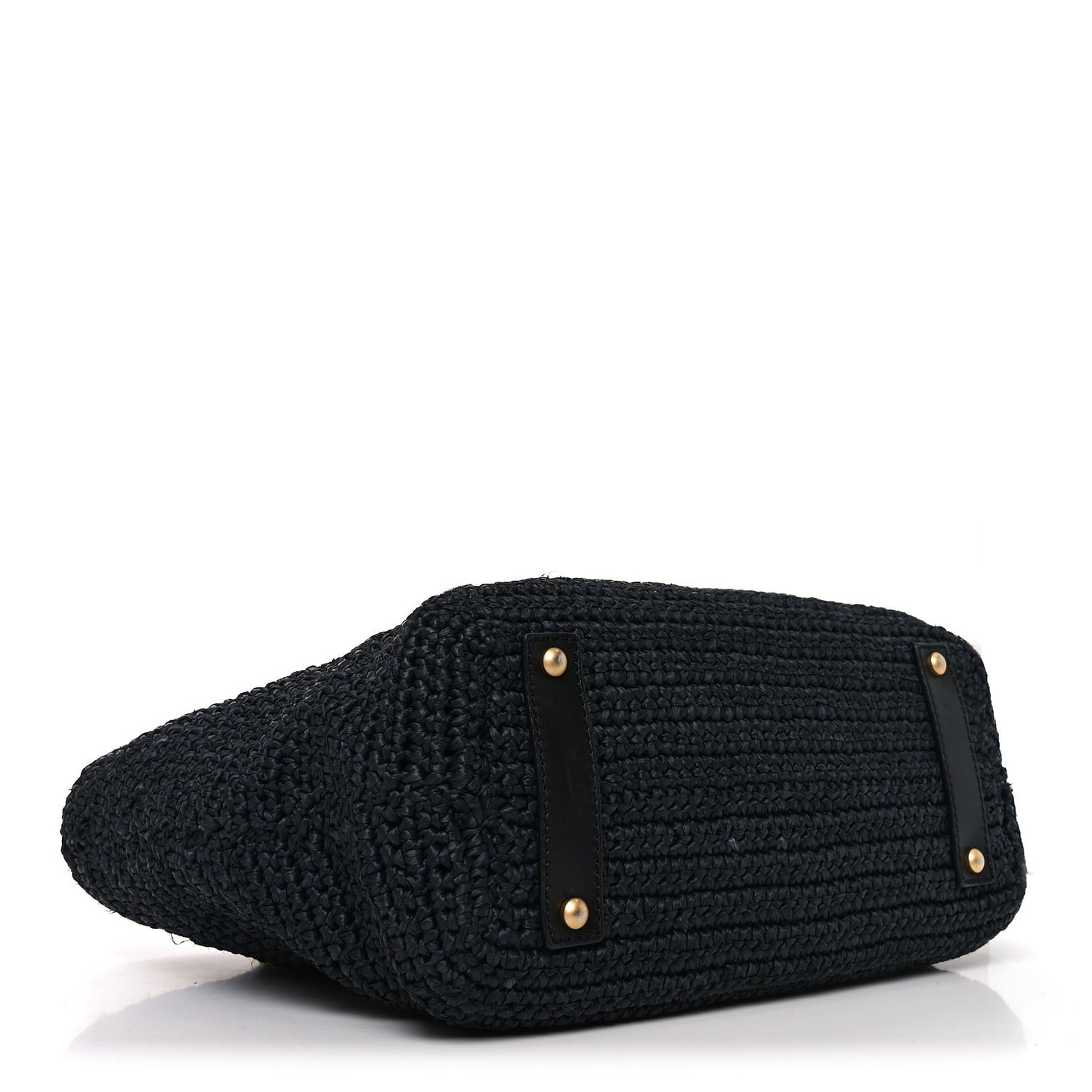 Straw Raffia Tote Black