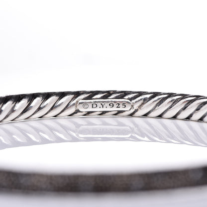 David Yurman Sterling Silver Black Diamond 4mm Midnight Melange Bangle Bracelet 3 of 4