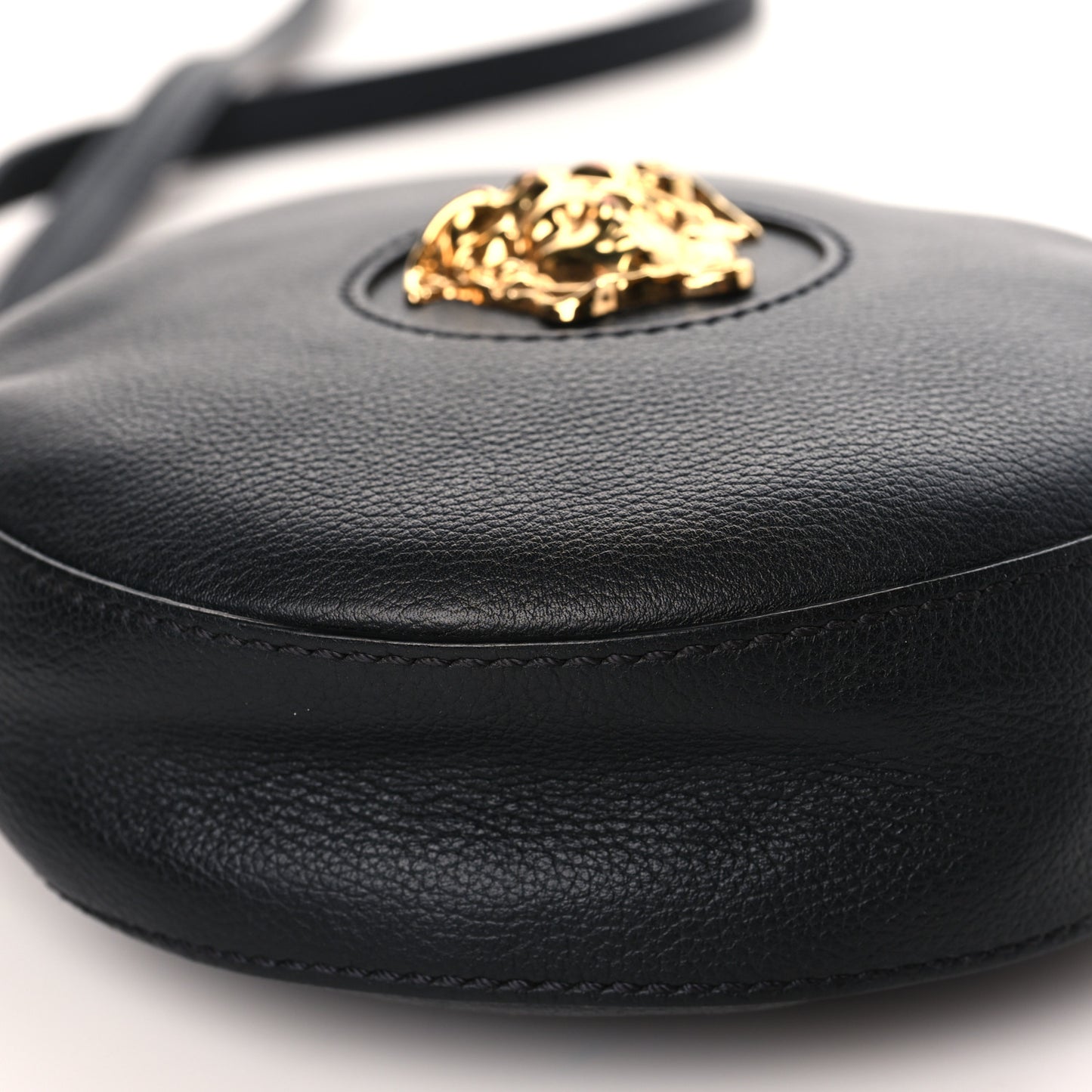 Calfskin La Medusa Round Camera Bag Black