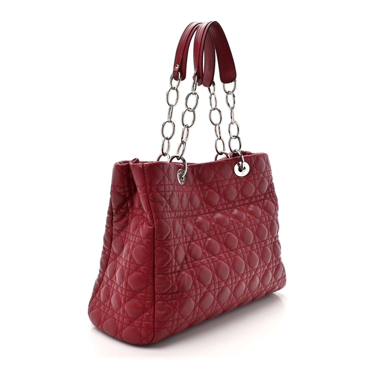 Christian Dior Lambskin Cannage Large Dior Soft Shopping Tote Red 3 of 15