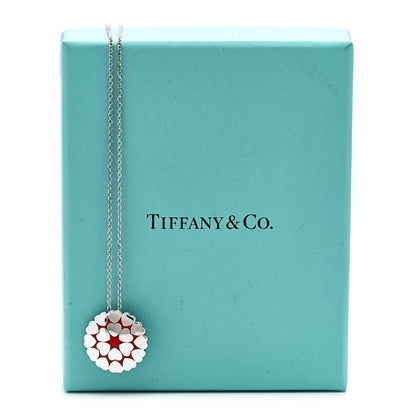 Tiffany Sterling Silver Enamel Paloma Picasso Crown of Hearts Pendant Necklace Red 6 of 6