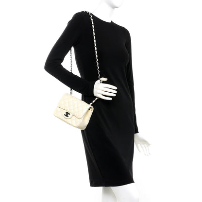 Chanel Crumpled Calfskin Quilted Mini Square Flap White 2 of 8