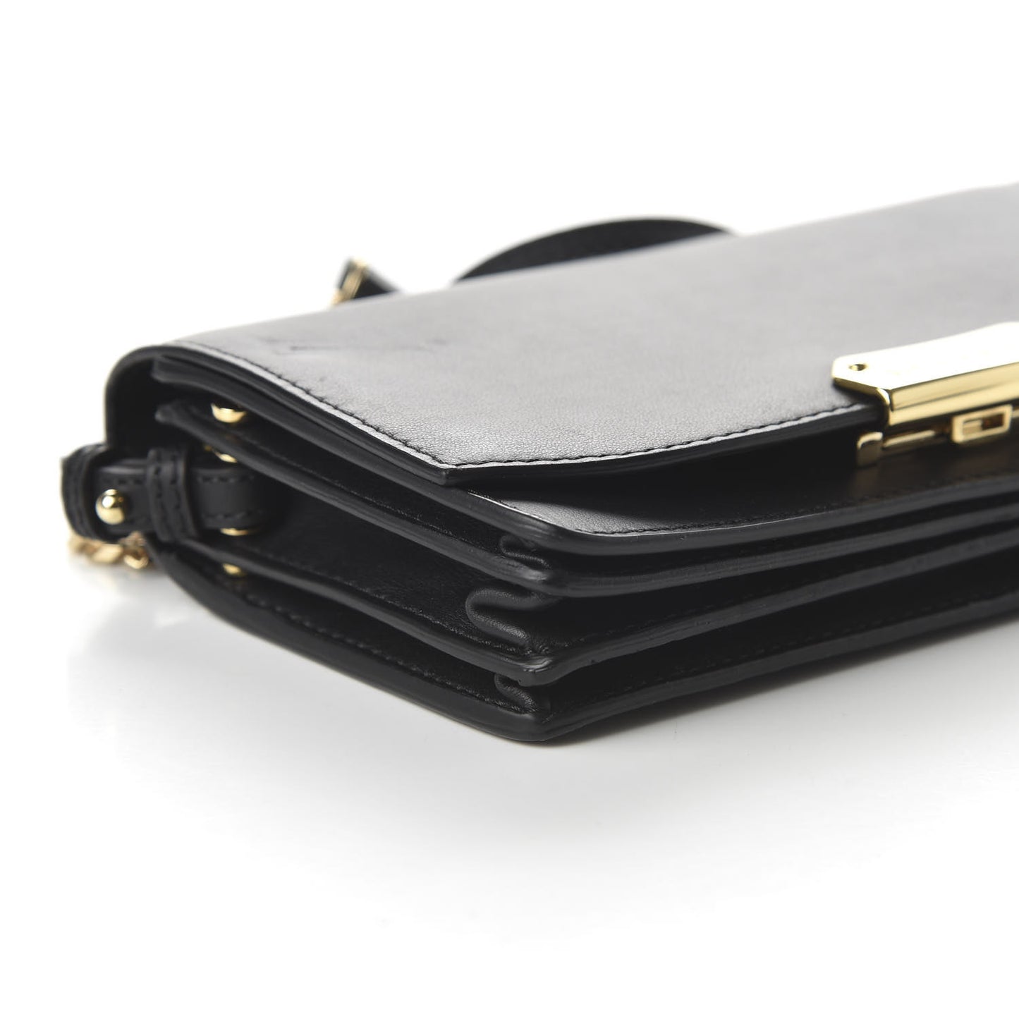 Smooth Calfskin Madison Wallet on Chain Black