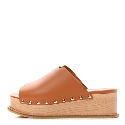 Hermes Calfskin Ellipse Mules 38 Marron Glaise 1 of 9