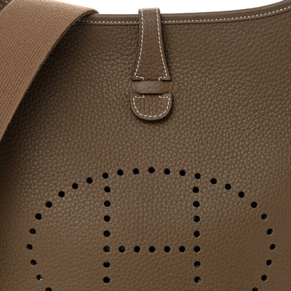 Hermes Taurillon Clemence EVELYNE III PM Etoupe 8 of 11