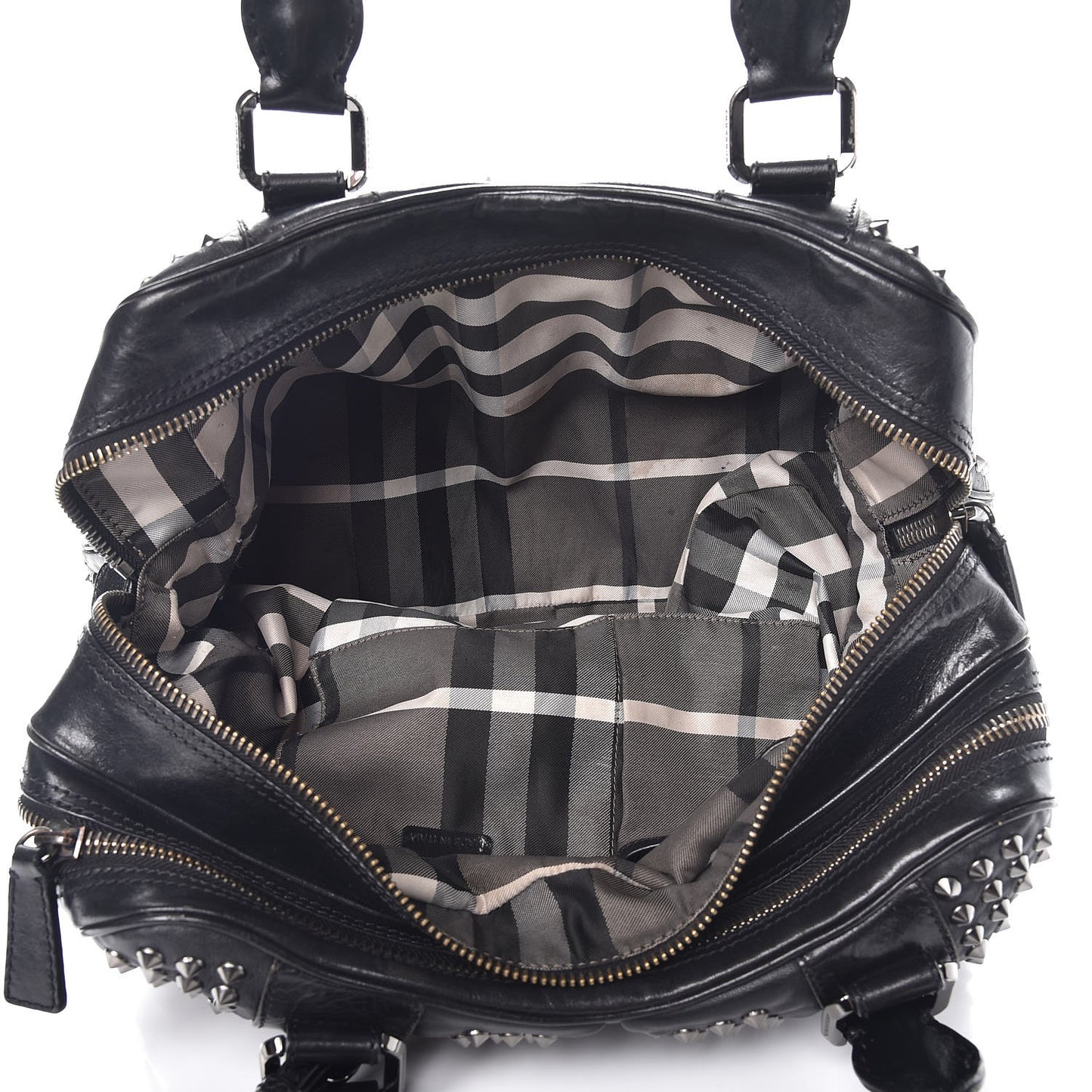 Prorsum Calfskin Studded Knight Satchel Black