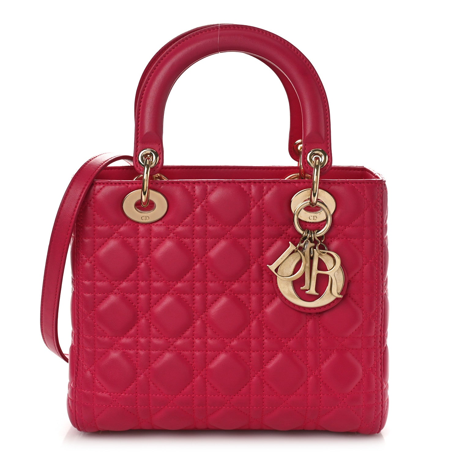 Christian Dior Lambskin Cannage Medium Lady Dior Pink 1 of 8
