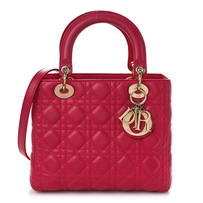 Christian Dior Lambskin Cannage Medium Lady Dior Pink 1 of 8