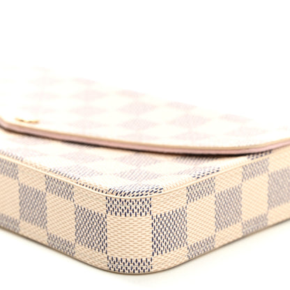 Louis Vuitton Damier Azur Pochette Felicie Chain Wallet Rose Ballerine 10 of 11