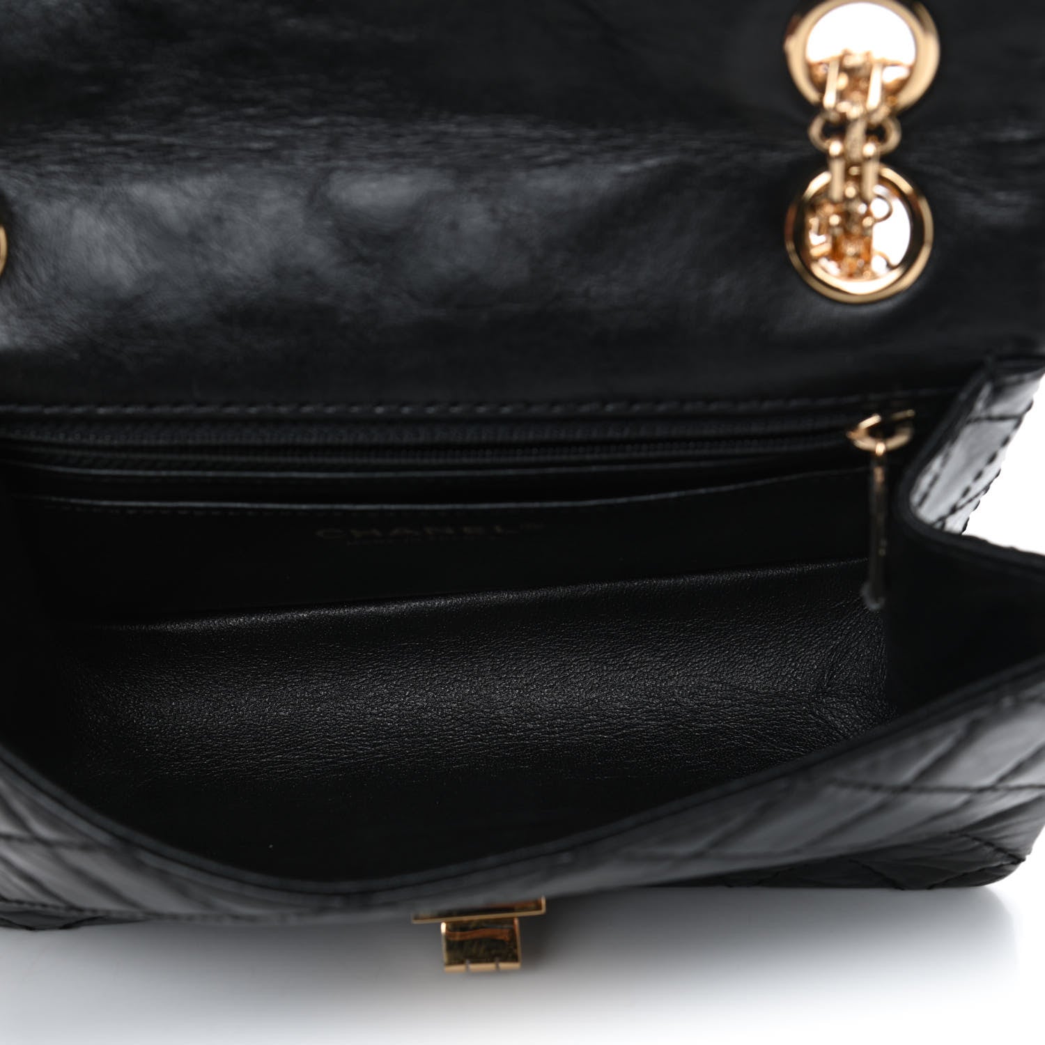 Chanel Aged Calfskin Quilted 2.55 Reissue Mini Flap Black 4 of 5
