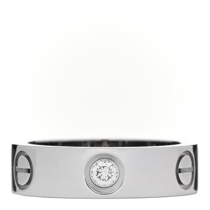 Cartier 18K White Gold 3 Diamond 5.5mm LOVE Ring 52 6 1 of 4