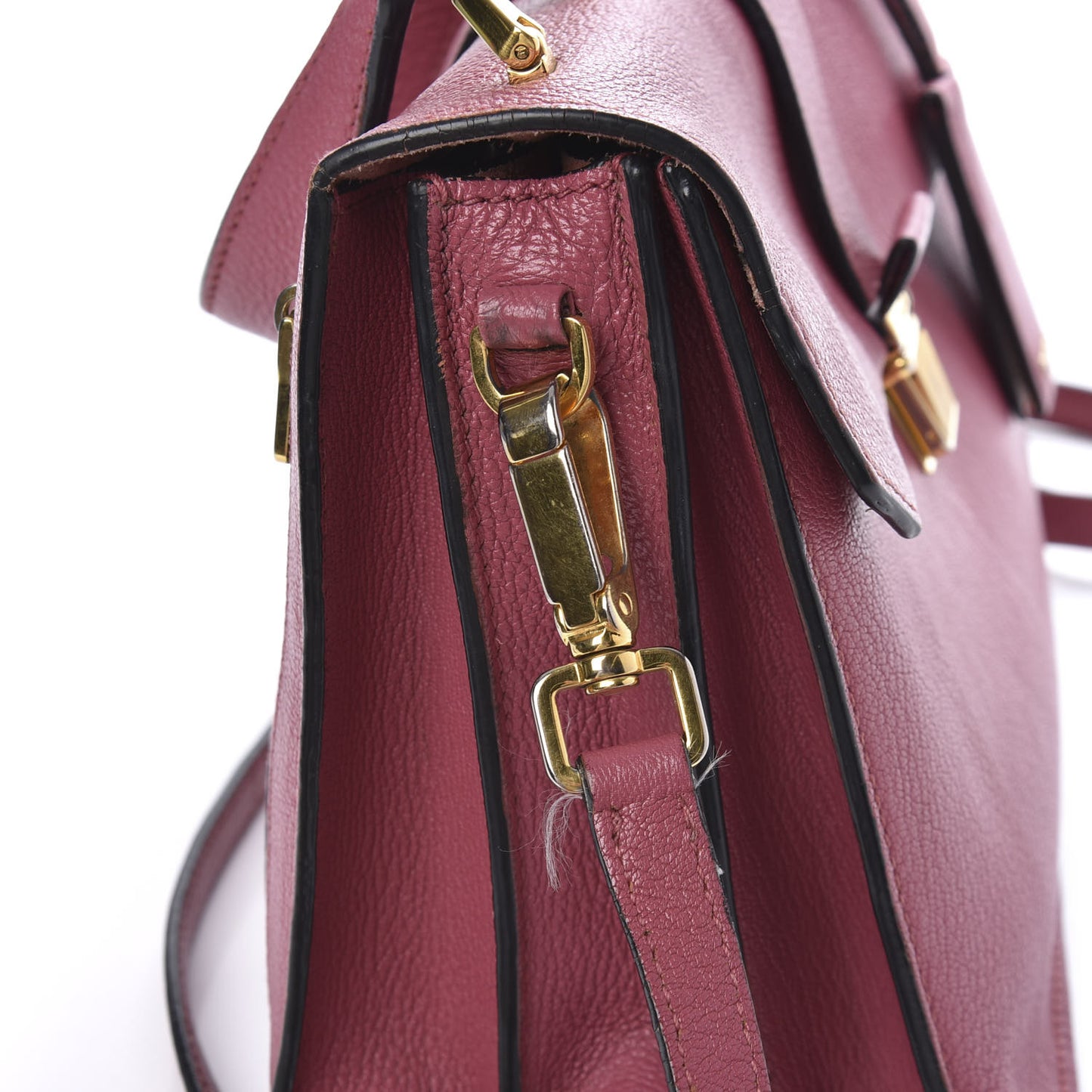 Goatskin Madras Top Handle Bag Bruyere