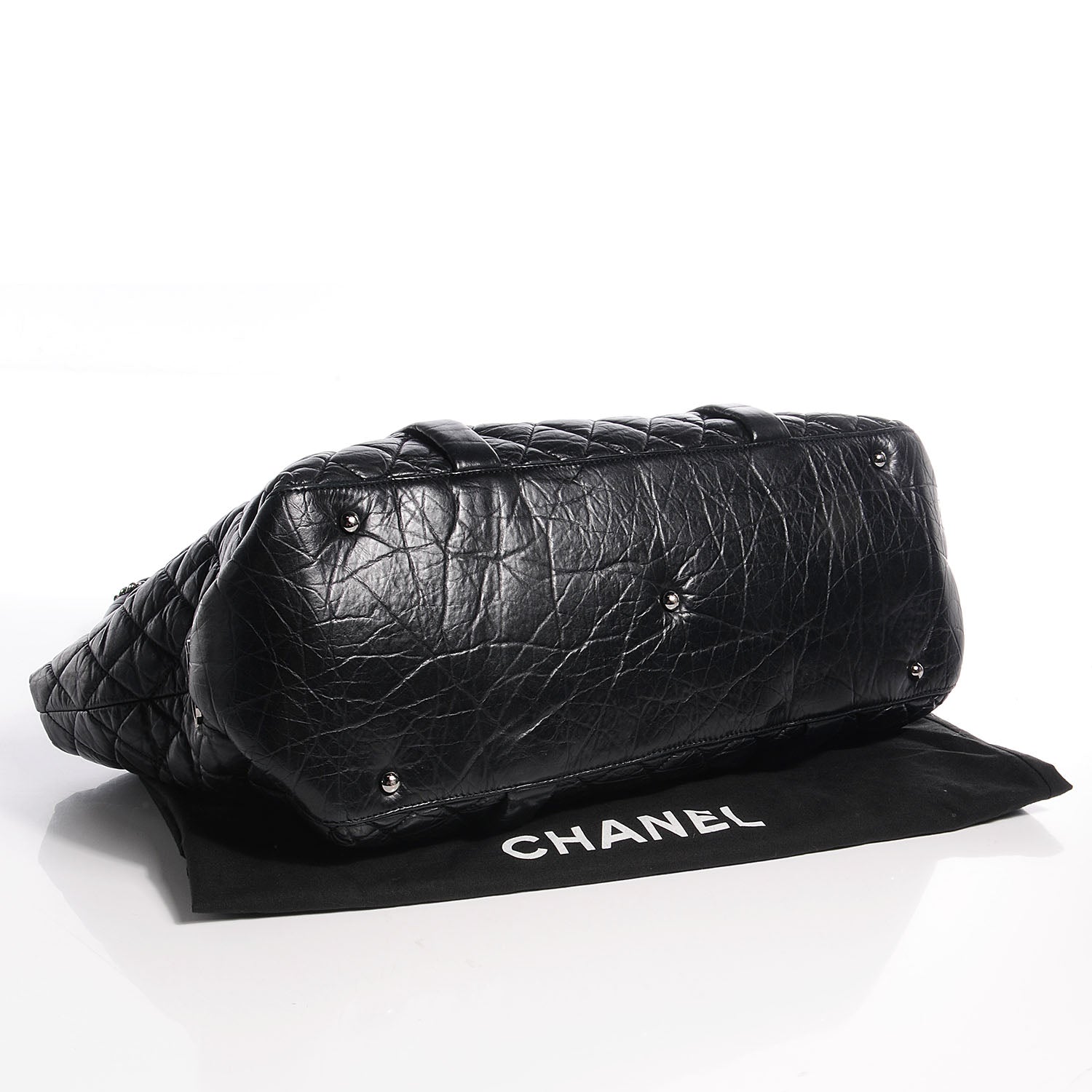 Chanel Distressed Lambskin Vintage Ligne Lady Braid XL Tote Black 4 of 7