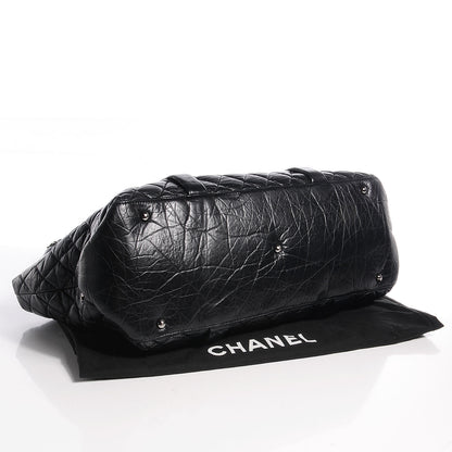 Chanel Distressed Lambskin Vintage Ligne Lady Braid XL Tote Black 4 of 7