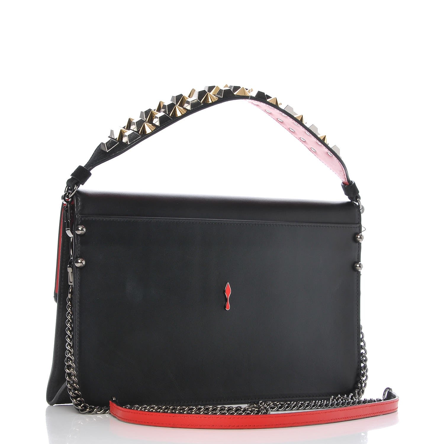 Christian Louboutin Calfskin Loubiblues Paris Clutch Bag Black Multi 2 of 12