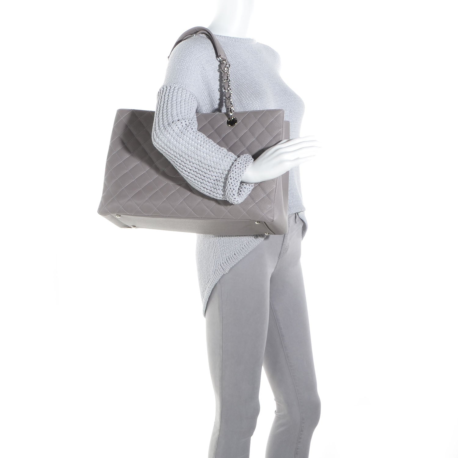 Chanel Caviar XL Grand Shopping Tote GST Grey 2 of 7