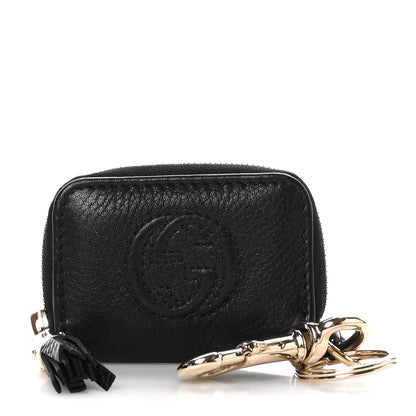 Gucci Pebbled Calfskin Soho Coin Purse Key Ring Black 1 of 6