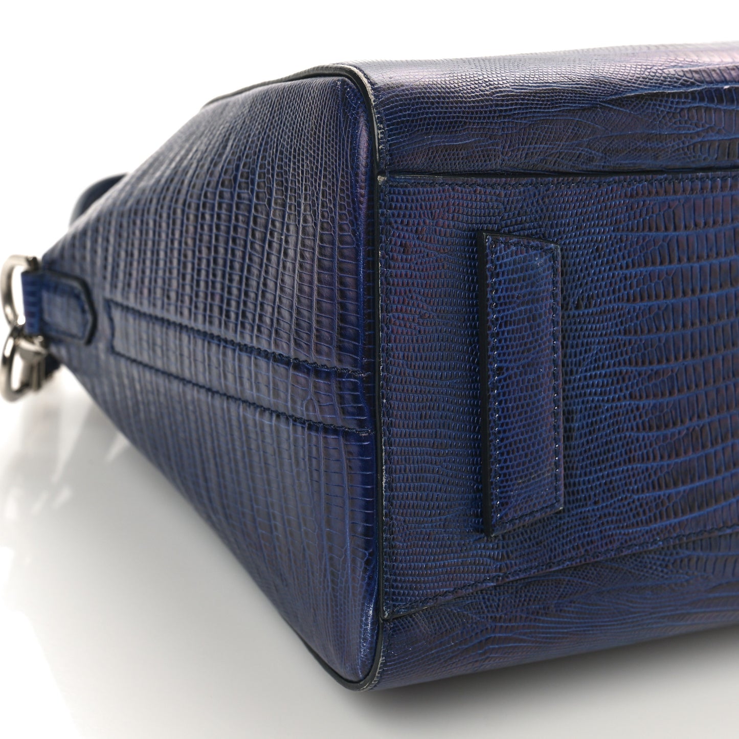 Calfskin Lizard Embossed Small Antigona Deep Blue