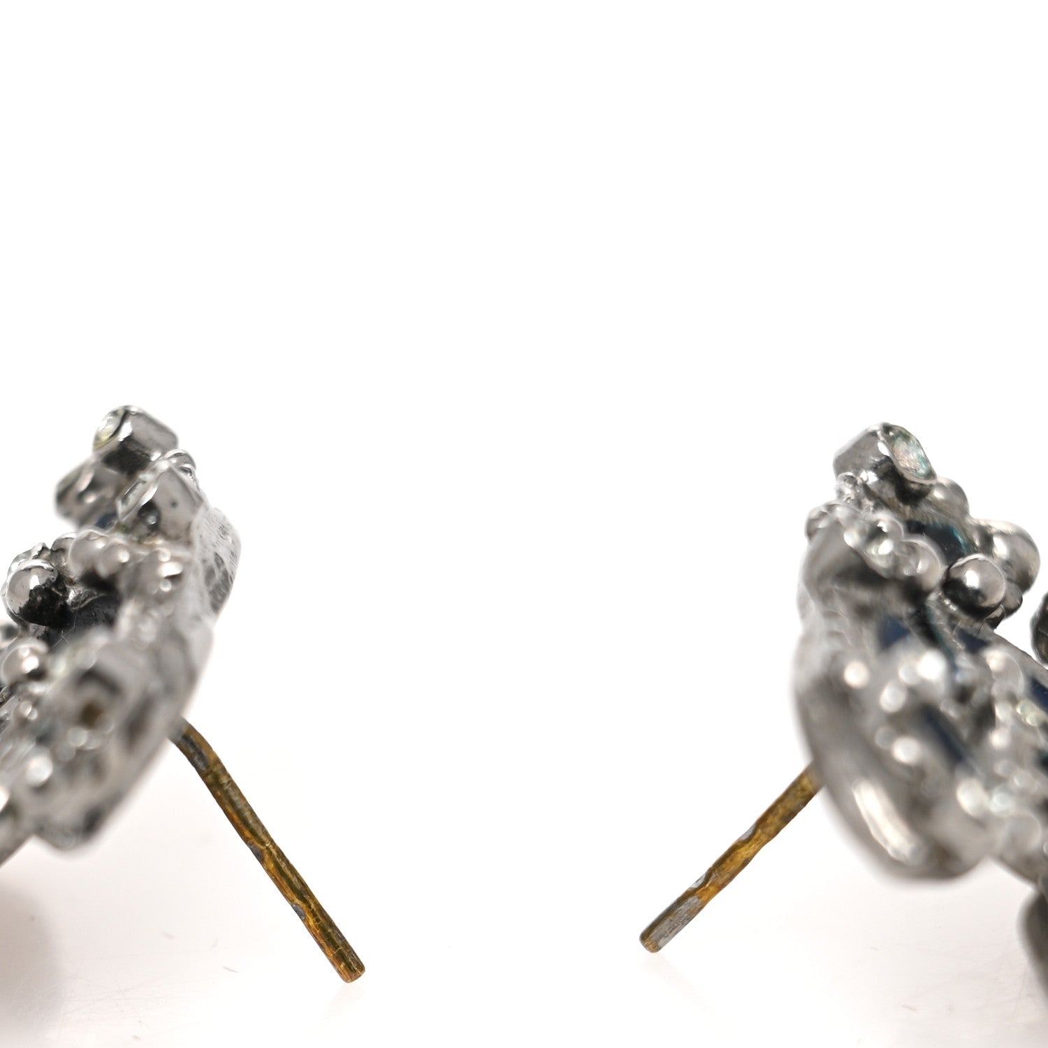 Chanel Enamel Crystal CC Earrings Blue 2 of 3