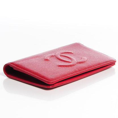 Chanel Caviar Yen CC Wallet Red 4 of 9