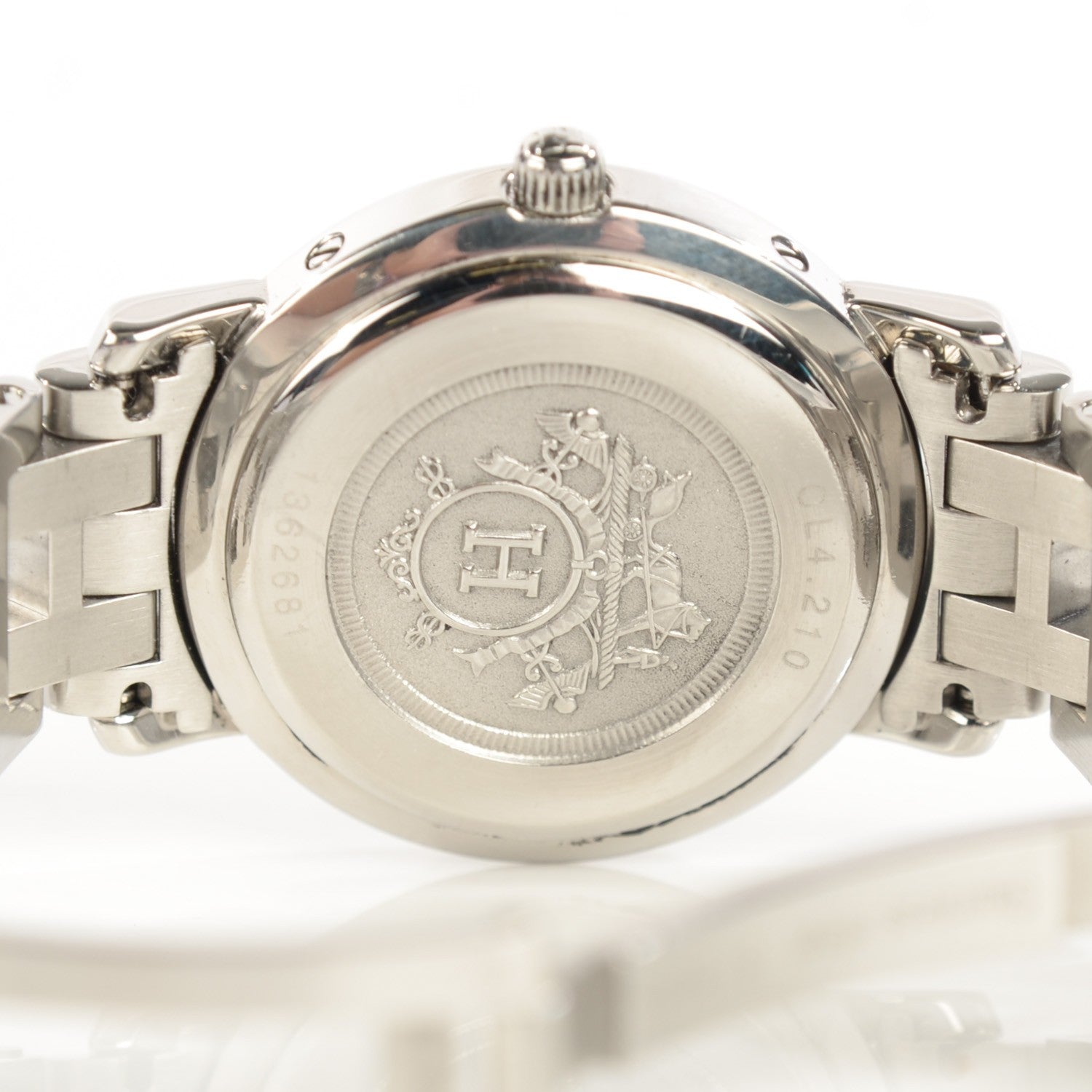 Hermes Stainless Steel 24mm Clipper Quartz Watch Black 7 of 8