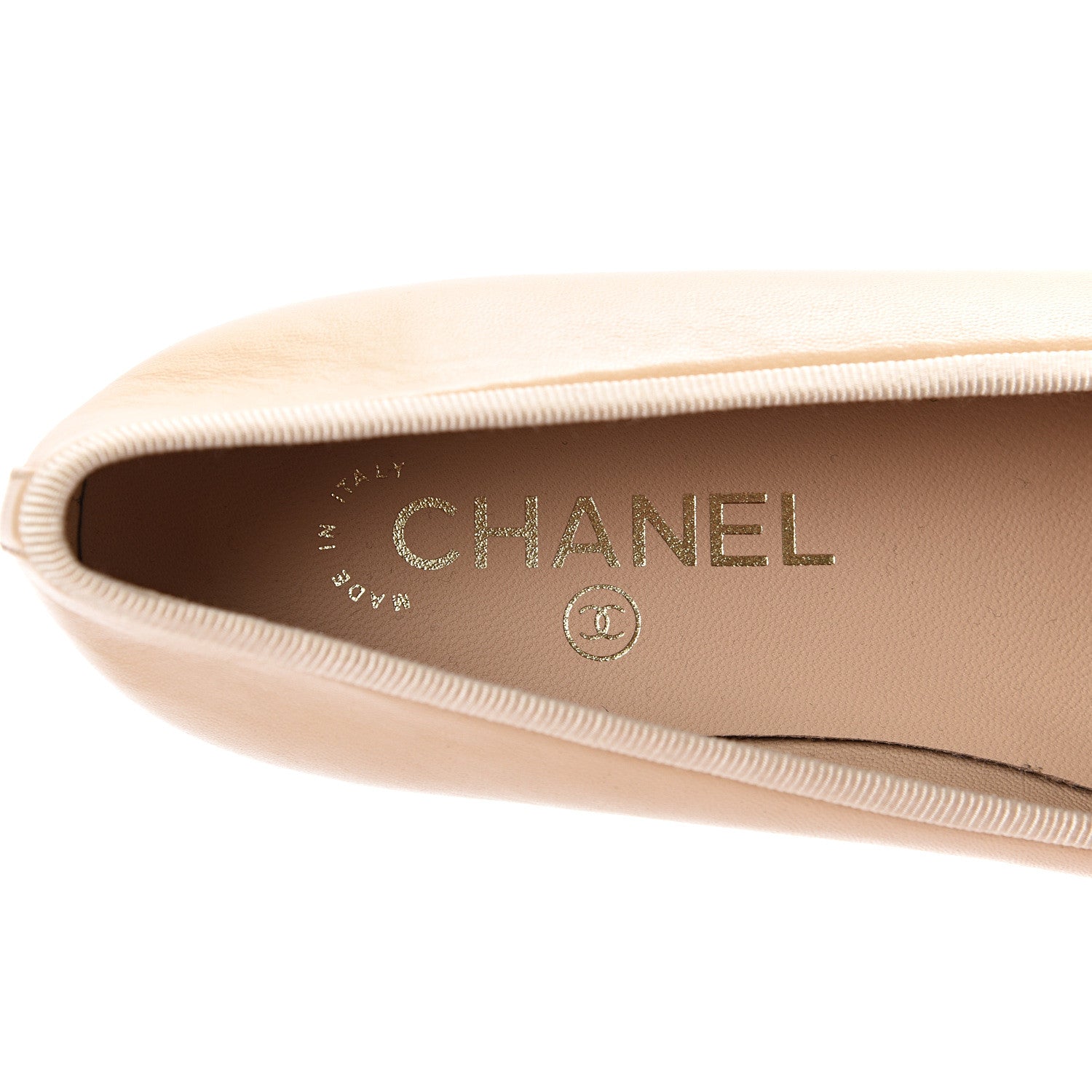 Chanel Lambskin Cap Toe Ballerina Flats 36.5 Beige Black 7 of 8