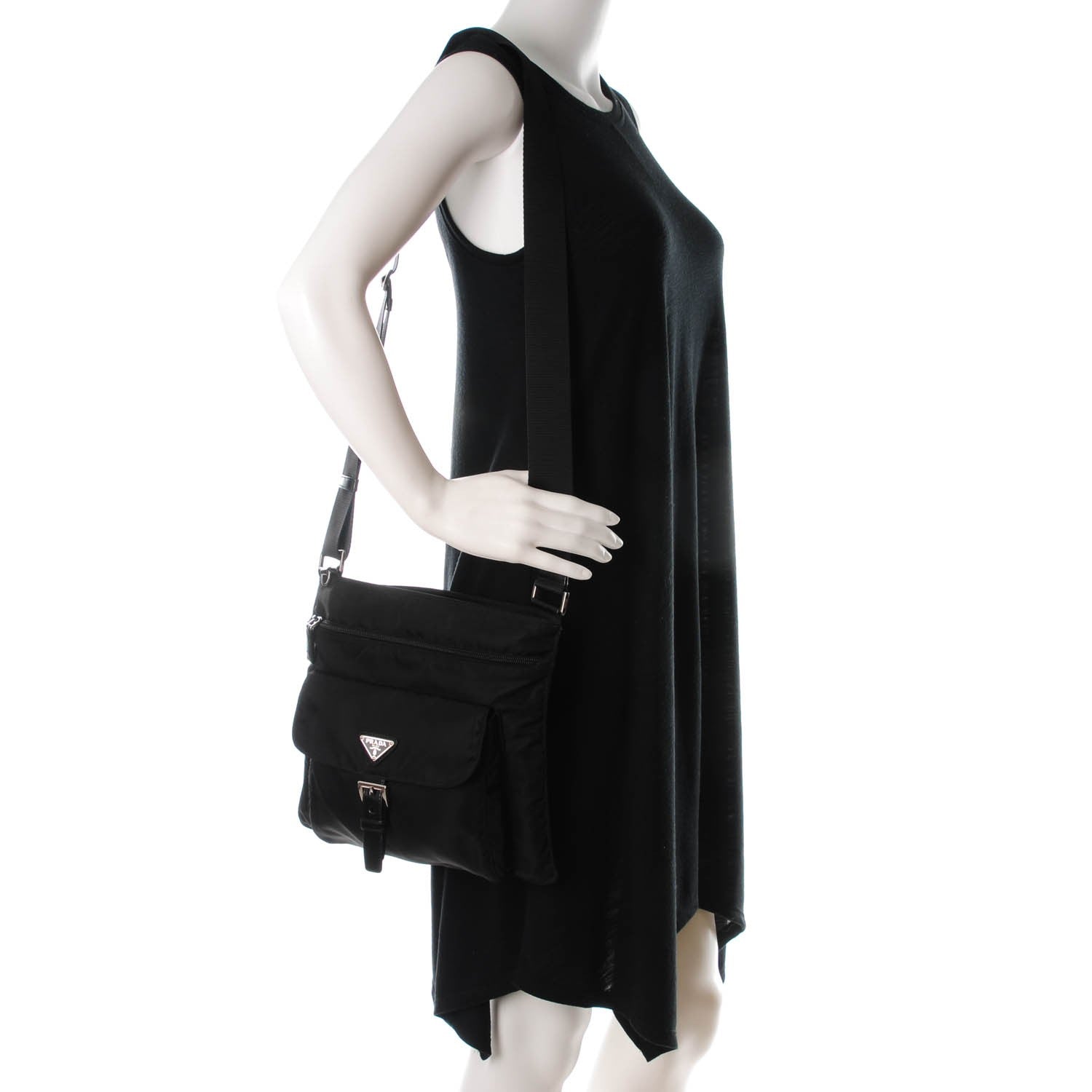 Prada Nylon Vela Messenger Black 2 of 6