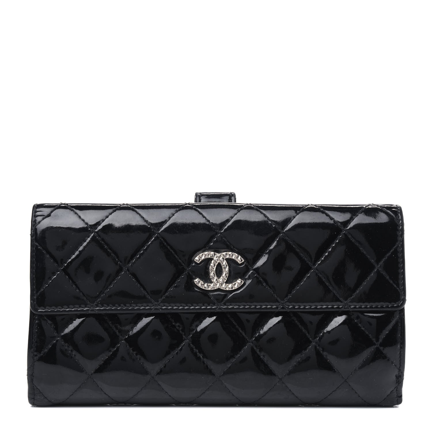 Chanel Patent Quilted Large Brilliant Flap Wallet Black 1 of 20